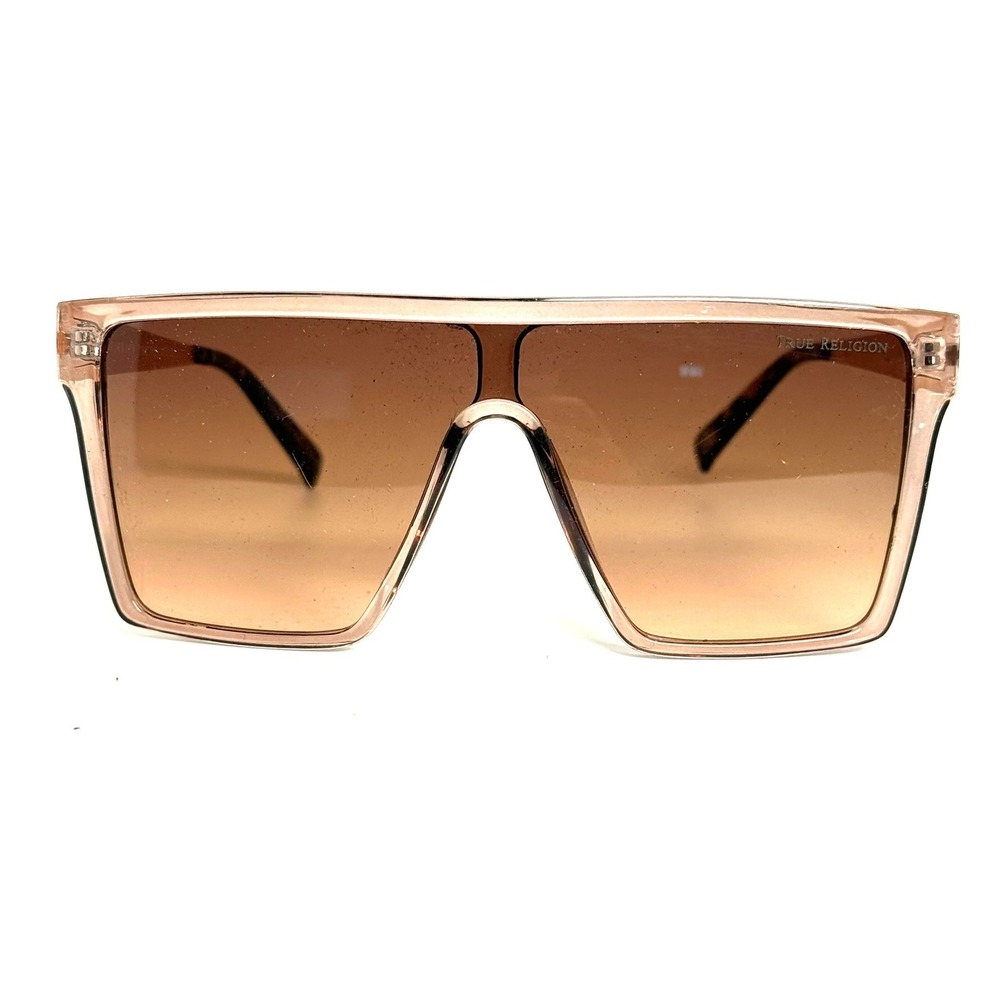 True Religion Womens Square Shield Sunglasses Brown Gradient Tortoise TR3002